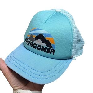 Patagonia One Size Trucker Hat Snapback Light Blue Mesh Back Adjustable